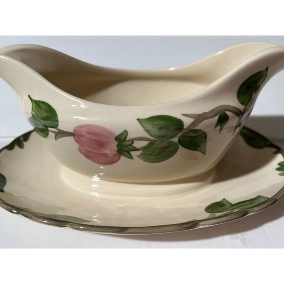 Franciscan Desert Rose Gravy Boat Made in England w/ Attached Drip/Underplate - Picture 13 of 13